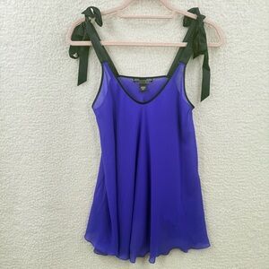 2000s Victoria’s Secret Purple/Black Trim Semi -Sheer Chiffon Chemise Size S